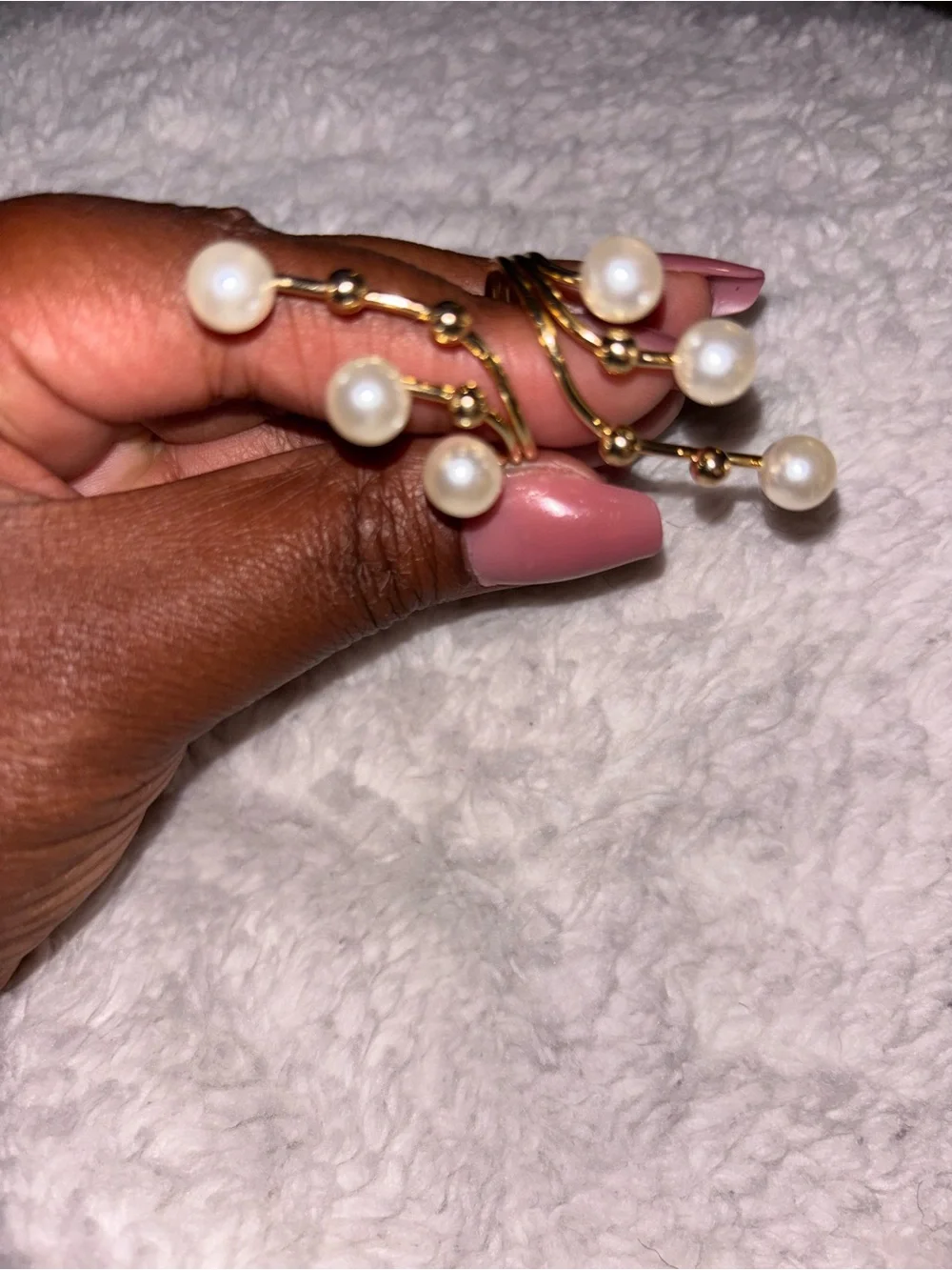 Gold Pearl Cluster Wrap Ring - Elegant Women’s Jewelry